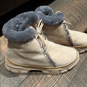 Cozy Shearling-Lined Ankle Boots - Tan